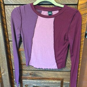 Purple Colorblock Long Sleeve XS